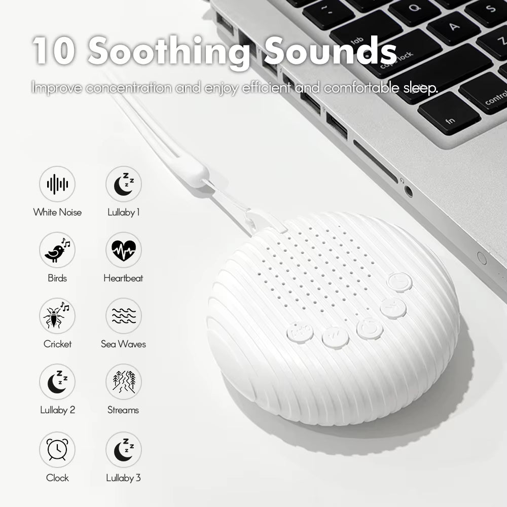 Portable Baby Sleep Machine Desktop White Noise Sound Machine for Baby Sleeping 18 Soothing Sounds 15/30/60Min Timer