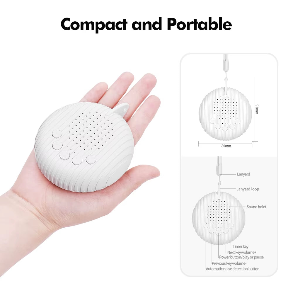 Portable Baby Sleep Machine Desktop White Noise Sound Machine for Baby Sleeping 18 Soothing Sounds 15/30/60Min Timer