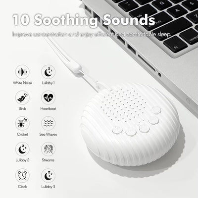 Portable Baby Sleep Machine Desktop White Noise Sound Machine for Baby Sleeping 18 Soothing Sounds 15/30/60Min Timer